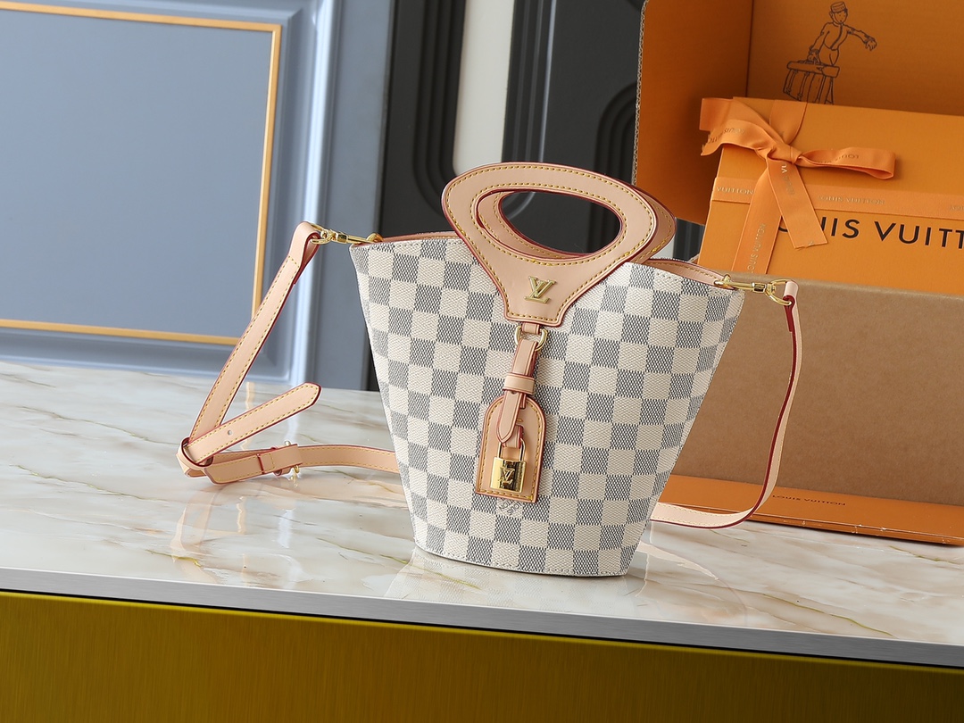 LV Classic Handbag Monogram Canvas Model M56073 Multiple Compartments